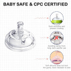 Sippy Straw Nipples for Comotomo Baby Bottles, Transition Straw Sippy Cup 100% - Image 2