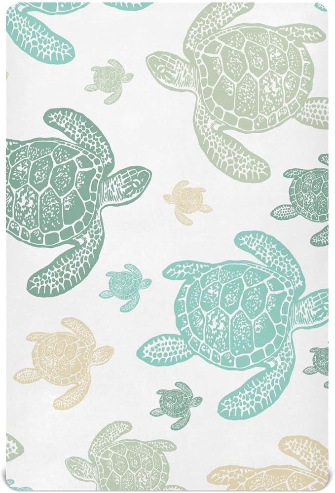 Sea Turtle Crib Sheets, Crib Sheets by WELLDAY