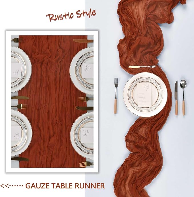 6 Pack Fall Table Runner Terracotta Cheesecloth 10Ft Gauze Burnt Orange Cheese - Image 6