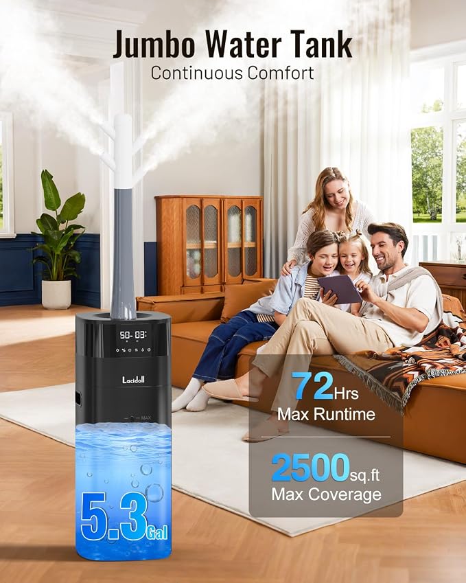 Cool and Warm Mist Humidifier Large Room, 5.3Gal/20L Humidifiers - Image 4