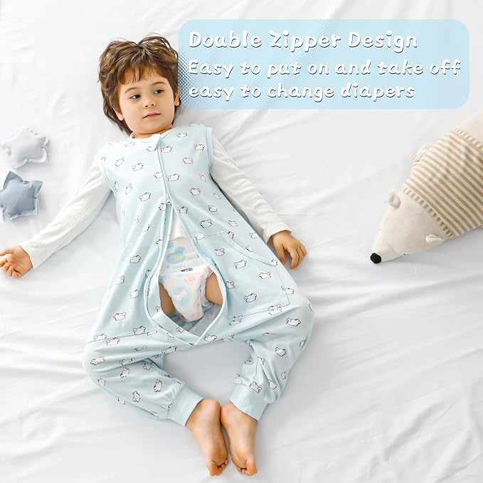 WONDAY Toddler Sleep Sack with Feet, 0.5 Tog Sleeping Sacks - Image 4