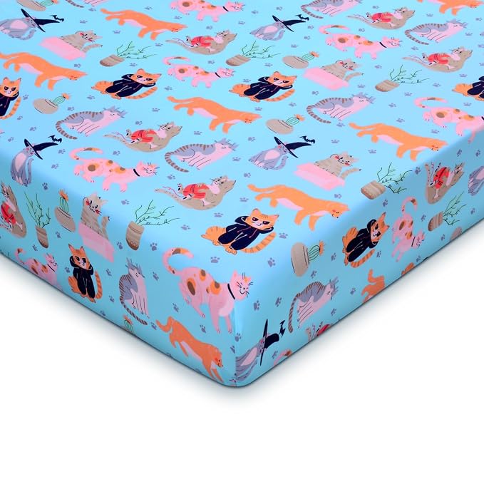 UOMNY Crib Sheet, Cat Crib Sheets Baby Sheet by UOMNY
