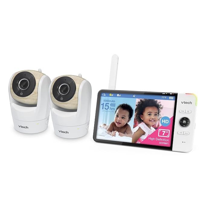 VTech VM919-2HD Baby Monitor, 2 Cameras, 360 Panoramic Viewing, 110 Wide-Angle - Image 9