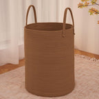 Large Woven Laundry Basket Hamper, 100L Cotton Rope Storage Bin by JMvicyroam