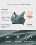 Mamaway Silky Crossover Nursing Maternity Wireless Bra, No Buckle, No Show - Image 3