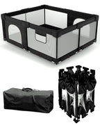 Foldable Baby Playpen with Non-Removable Thick Mat, Extra Large Collapsible by patywaga