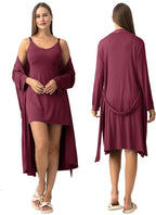 SUNNYBUY Women's Nursing Nightgown Maternity Robe Set, 3 in 1 Labor Delivery - Image 3