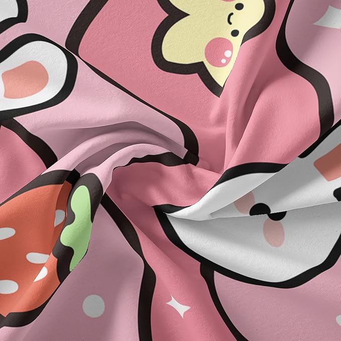 QOOMO Kawaii Rabbit Comforter, Strawberry Rabbit Comforter Set - Image 7