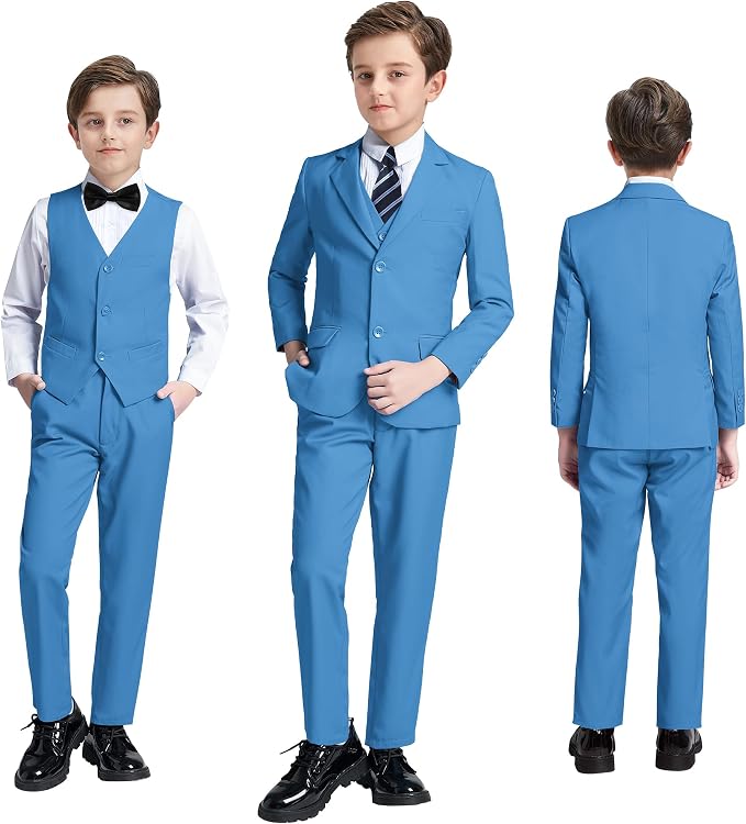 JPF Boy's Formal Suit Set Slim Fit Kids Tuxedo Suits - Image 6