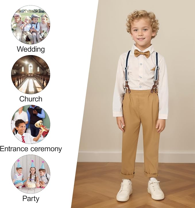 CARETOO Toddler Boy Clothes Suit Gentleman Wedding Outfits Kids Formal Dress - Image 2