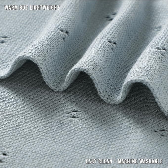 Luxury Organic Cotton Pointelle Baby Blanket - Image 6