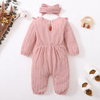 Happy Town Baby Girl Romper Infant Fall Winter Clothes Ruffle Sweater Long - Image 3
