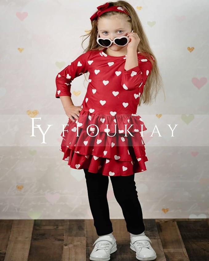 fioukiay Girl Fall Winter Clothes Toddler Girls Spring Outfits Baby Girl Floral - Image 3