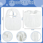 Reginary 30 Pack White Muslin Baby Bibs Bulk Adjustable 6 Layers Baby Bandana - Image 2