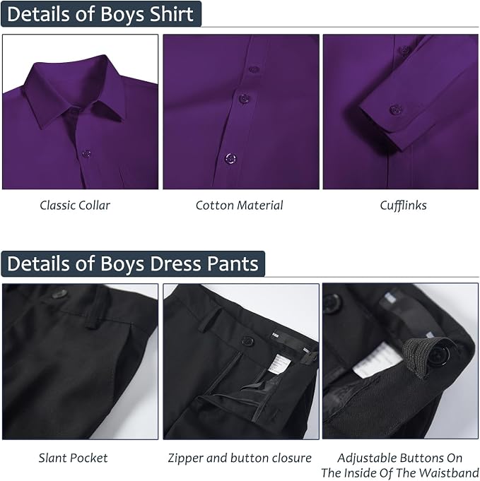 Boys Suits Formal Dress Vest and Pants Set - Image 5