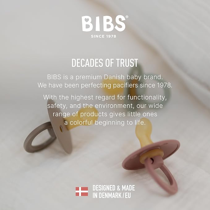BIBS Pacifiers Colour Collection | Natural Rubber Baby Pacifier | Set of 2 - Image 6