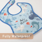 Mess Proof Baby Bib 3 Pack, Waterproof Led Weaning Baby Feeding Bibs - Image 4