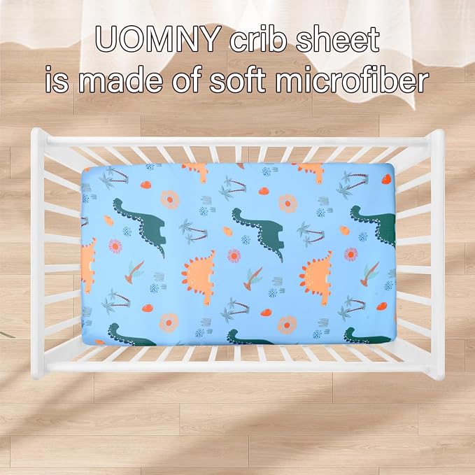 UOMNY Crib Sheet, Dinosaur Crib Sheets Baby Sheet - Image 4