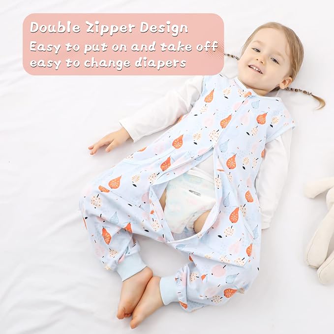 WONDAY Toddler Sleep Sack with Feet, 0.5 Tog Sleeping Sacks - Image 5