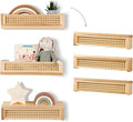 Rattan Wall Shelf – 3 Pack, 16 Inch Floating Shelves by GoodBits