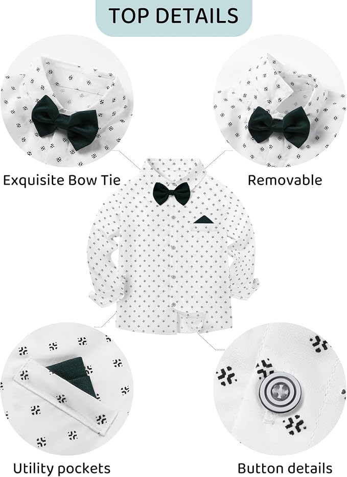 nilikastta Toddler Boy Outfit Boy Suit Boy Dress Shirt - Image 2