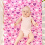 UOMNY Crib Sheet Heart Fitted Crib Sheets Baby Sheet - Image 2