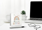 Mtrgdn Boho Rainbow Classroom Desk Decor, This Is Our Happy Place Wooden Box - Image 4