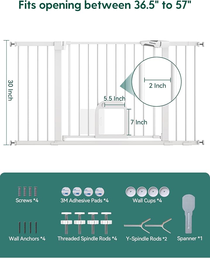 Babelio 36.5-57" Extra Wide Baby Gate - Image 6