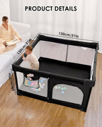 Foldable Baby Playpen, Extra Large Collapsible Play Yard - Image 2