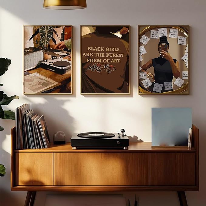 Black Girl Wall Art African American Woman Canvas Wall Decor Black Women - Image 3