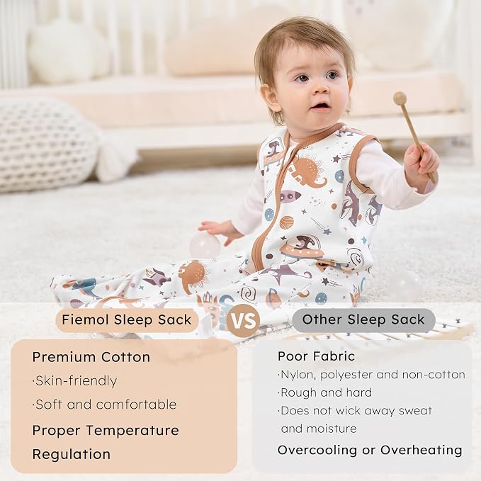 Baby Sleep Sack 6-12 months, 100% Cotton Sleeping Sack - Image 6