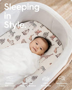 Bassinet Sheets for Baby Boy Girl, TotBasic Buttery Soft Universal Bassinet - Image 2