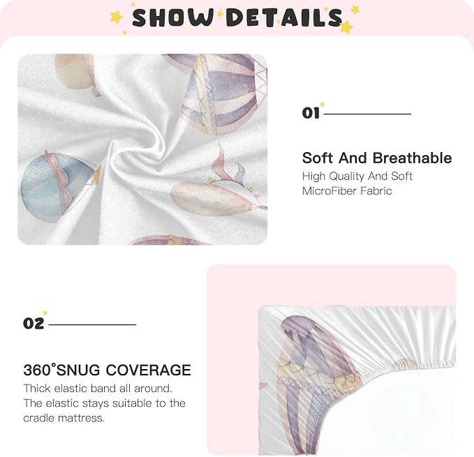 Hot Air Balloon Crib Sheets, Crib Sheets - Image 4