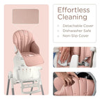 KÜB 3-in-1 Foldable Baby High Chair, 7 Height & 4 Recline Adjustable Seat & Tray - Image 3