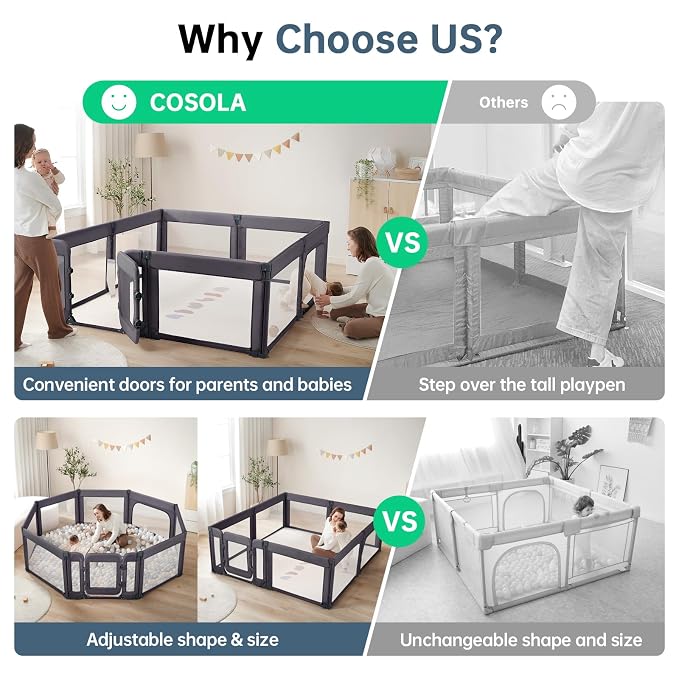 Baby Playpen, Large Play Pen for Babies and Toddlers - Image 4