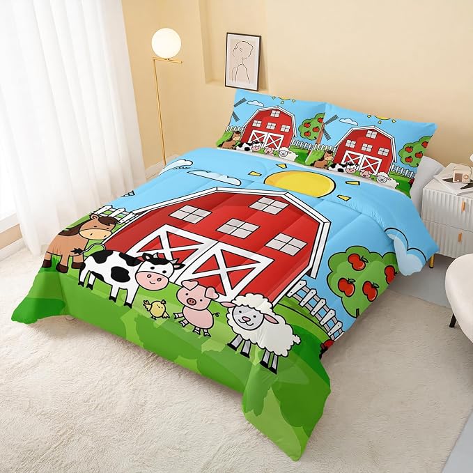QOOMO Farm Animals Comforter, Farmhouse Comforter Set - Image 3