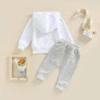 2Pcs Baby Boys Hoodie Tops Pants Set Dinosaur Deer Print Sweatsuit Fall Winter - Image 7