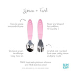 Bumkins Toddler Utensils, Kids Size Fork and Spoon Set, Silicone and - Image 6