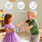 BUSOHA 2 Pack Stainless Steel Toddler Snack Cups - 9 OZ Snack Cups - Image 4