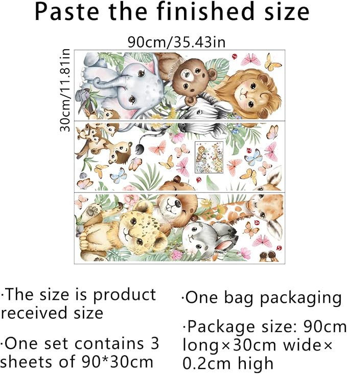 Watercolor Jungle Animal Wall Decals - Image 6