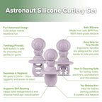 Haakaa Astronaut Beginner Silicone Cutlery Set – Toddler Spoons Self Feeding - Image 5