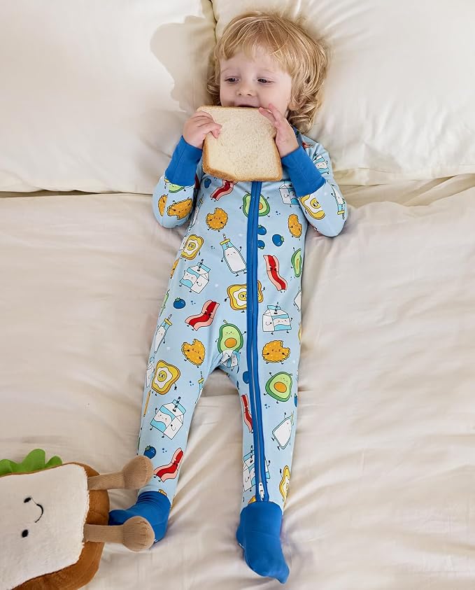 Bamboo Viscose Baby Convertible Footie Pajama, Zipper Pajamas - Image 5