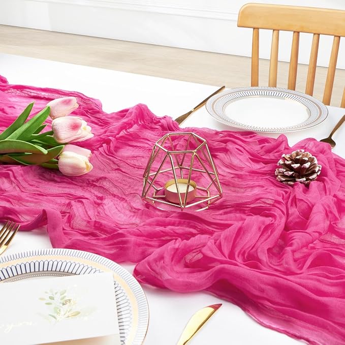 FEXIA 3 Pack Rose Red Table Runner 35x120 Inches - Image 6