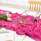FEXIA 3 Pack Rose Red Table Runner 35x120 Inches - Image 6