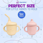 Silicone Transition Sippy Cup for 6+ month old | Includes 1 Toddler straw cup & - Image 3