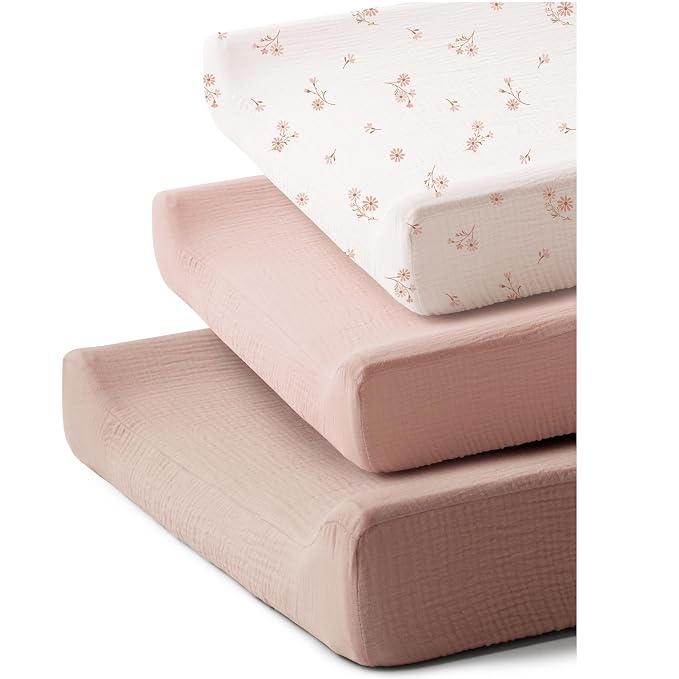 3 Pack Muslin Changing Pad Covers by Coreeky