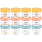 EVLAs Baby Food Containers 12-Pack - 4 oz Glass Jars - BPA-Free by EVLAS
