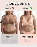 OEAK Womens Deep V Bras Wireless Comfortable Bra Supportive No Underwire Bras - Image 4