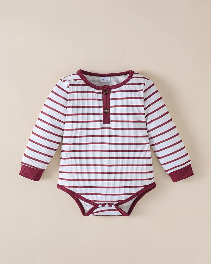 NZRVAWS Newborn Baby Boy Clothes Long Sleeve Romper Pant Set Hat 2-Pack Infant - Image 3