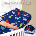 UOMNY Crib Sheet, Dinosaur Crib Sheets Baby Sheet - Image 3